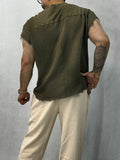 Green top with cap sleeves and pockets
