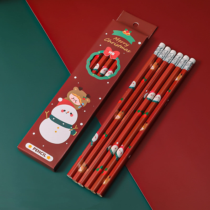 Cartoon Christmas Box Children Stationery Sketch Pencil