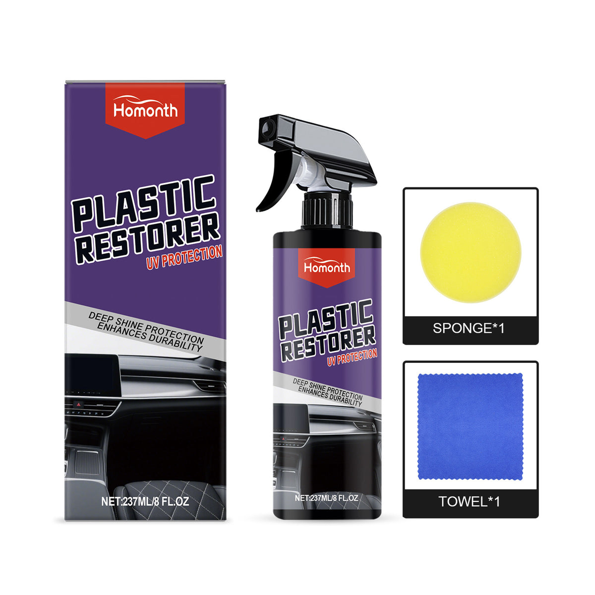 Car Plastic Care Interior Gloss Friction Damage Maintenance Dashboard Care Spray