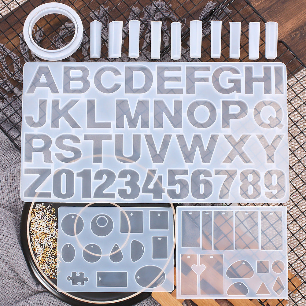 214Pcs Letter Resin Molds and  Jewelry Making Tools