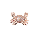 Amader Top Copper Crab Charm Beads For Jewelry Making Animal Brass Micro Pave Cubic Zirconia Wholesale For Women BD1011
