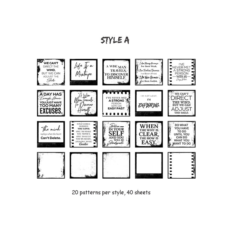 Mr.paper 40Pcs 8 stili Retro Time Travel Series Deco diario materiale adesivo Scrapbooking Planner cancelleria scuola decorativa