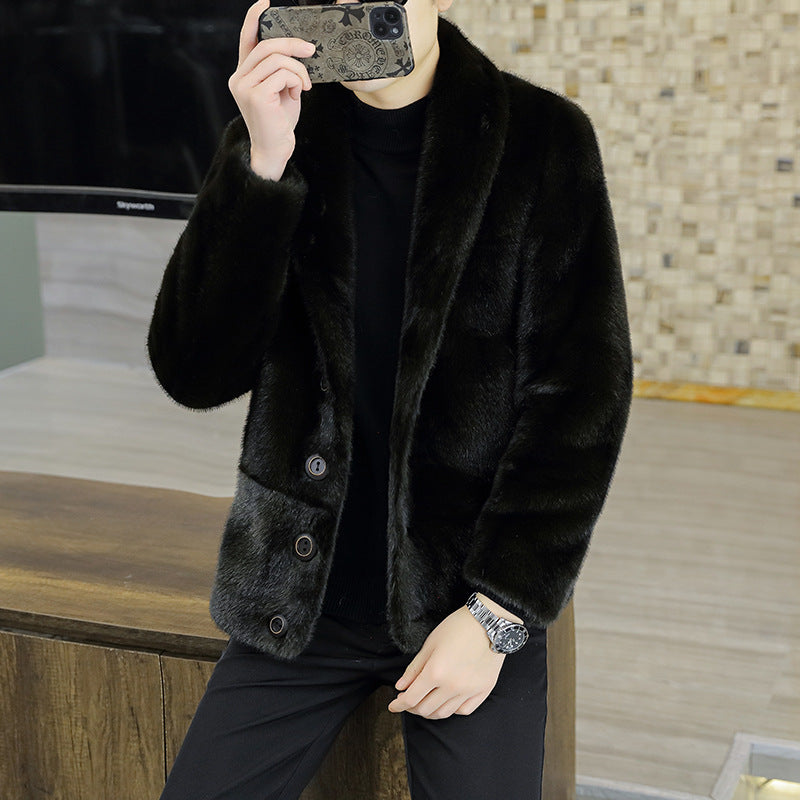 Mink coat men winter fur trend