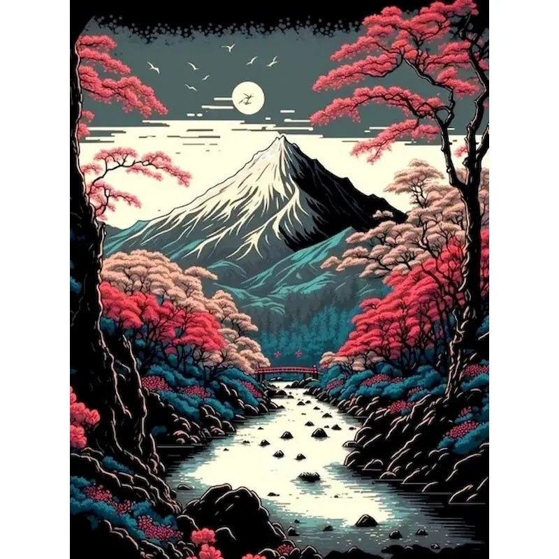 Coloring Drawing DIY Digital Oil Painting Flower Landscape