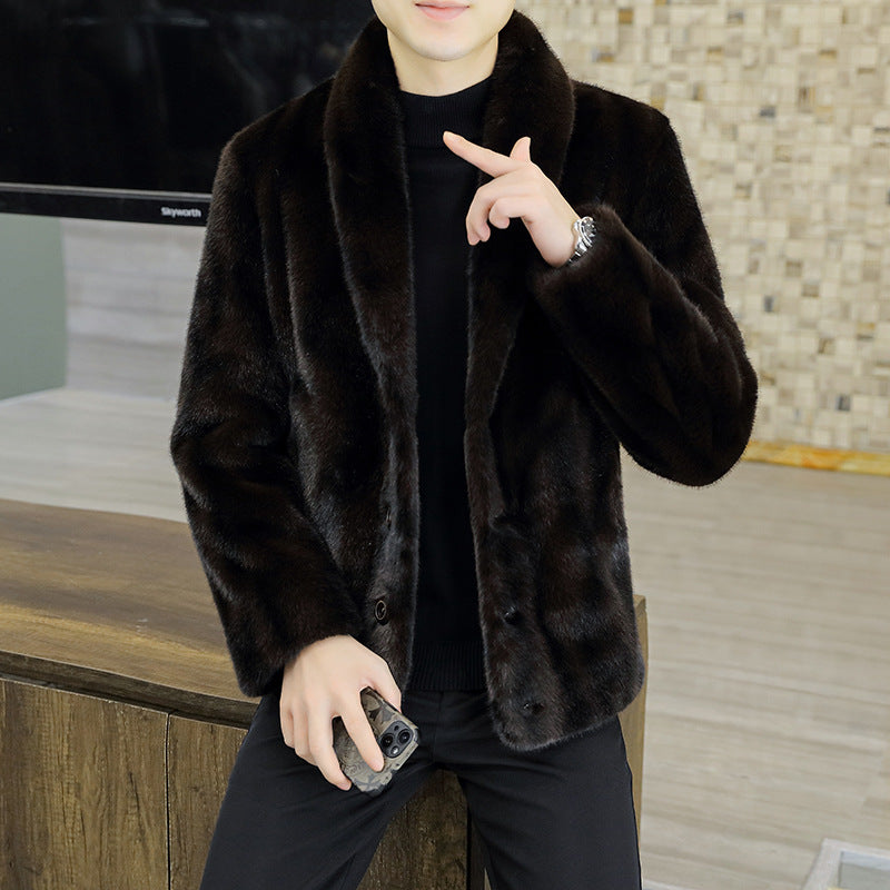 Mink coat men winter fur trend