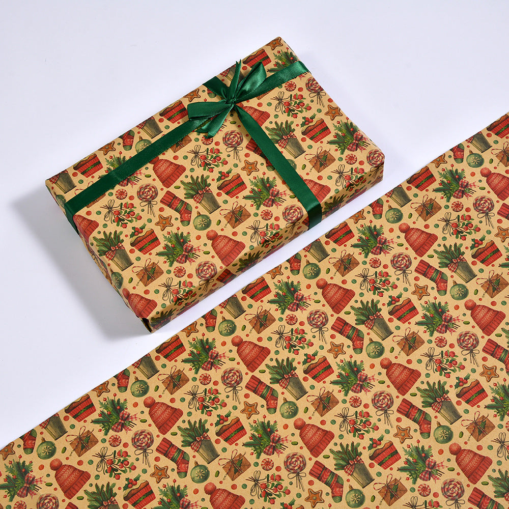 Santa Claus Gift Wrapping Paper Multi-style Kraft