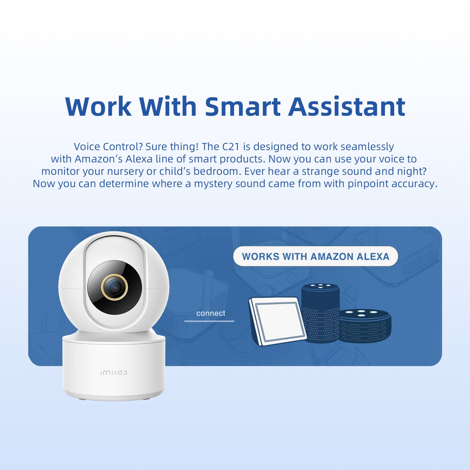 IMILAB C21 2.5K Камераи назоратӣ Vedio Wifi IP Smart дар дохили хона Амнияти кӯдак Монитор 360view Starlight Night Vision Cam