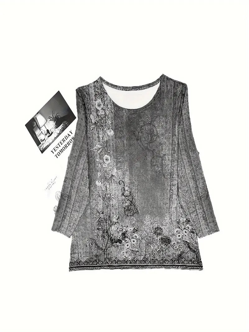 Ladies' Printed Long-sleeved Suit