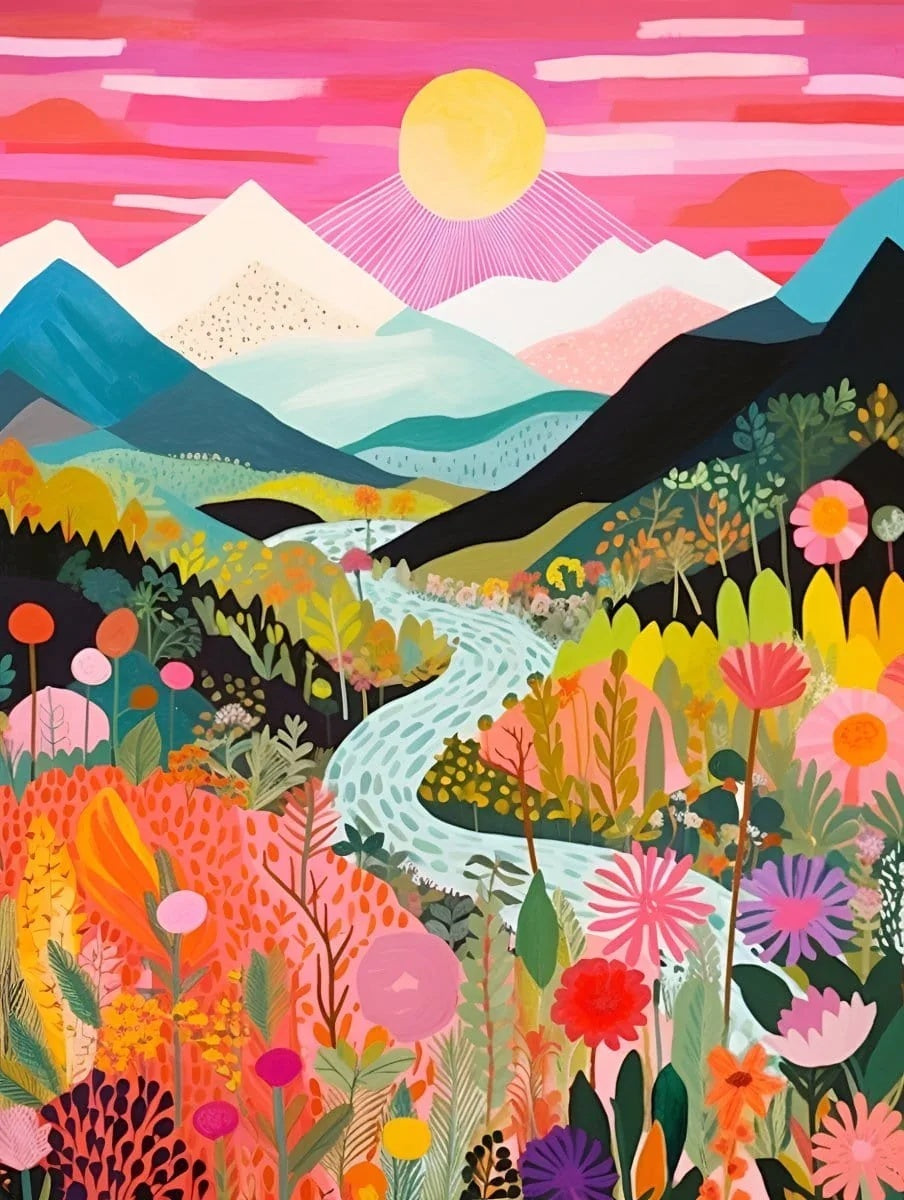 Coloring Drawing DIY Digital Oil Painting Flower Landscape Manual