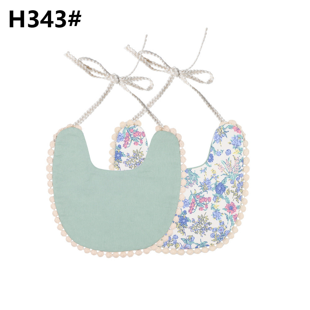 INS Popular European And American Foreign Trade Pure Cotton And Linen Two Layer Saliva Towel Amazon Hot Cross Border Supply Bib Bib