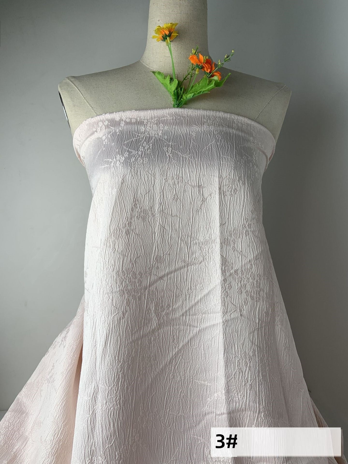New Jacquard Embossed Plum Embossed Crepe Three-dimensional Texture Dress Cheongsam Shirt Fabric