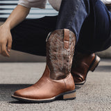Western Denim Boots Fashion Embroidered