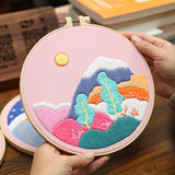 Embroidery Diy Handmade Material Package Hanging Painting Needlework Practice Bag