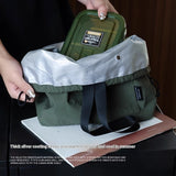 Waterproof Korean Style Large Solid Color Portable Drawstring Double-layer Lunch Bag For Students