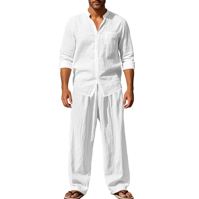 Casual Breathable Long Sleeve Beachwear with Pants