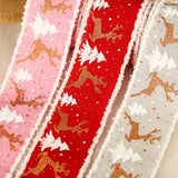 Linen Elk Christmas Tree Ribbon Gift Gift Box Wrapping Ribbon