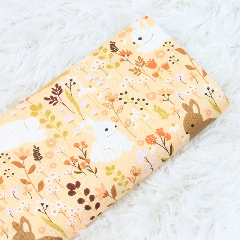 Nordic Style Small Animal Print Handmade DIY Clothing Dress Fabric Pure Cotton