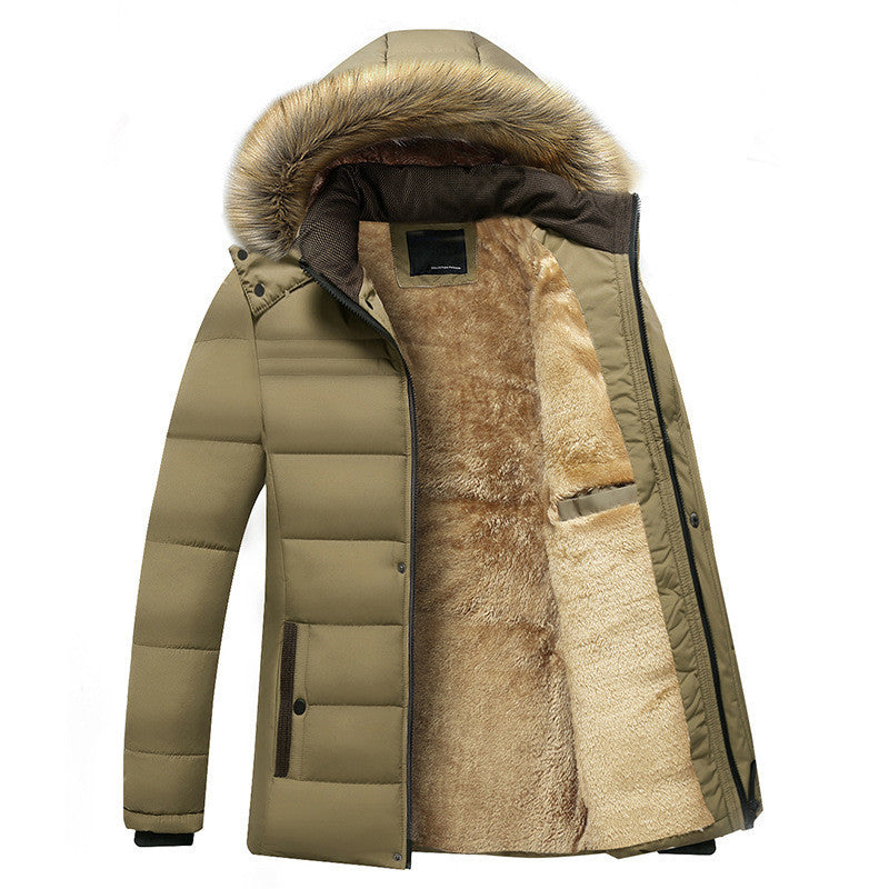Men's Cotton Lining Jacket Plus Velvet Thick Jacket Cotton Lining Autumn and Winter
