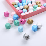 Creative Geometric Cut Plane Octagonal Wood Bead Polyhedral Beading