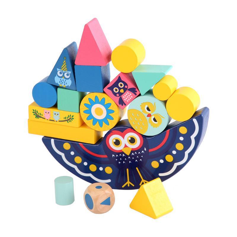 Wooden Cartoon Owl Balance Early Education for Intelligence Game