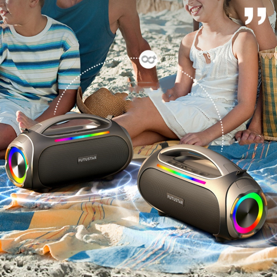 Camping Portable Waterproof 60W Wireless Bluetooth Extra Bass Colorful Light Audio