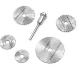 6 Pcs Circular saw blades & mandrel