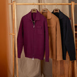 Casual Polo Collar Long Sleeve Coat Knitted Cardigan