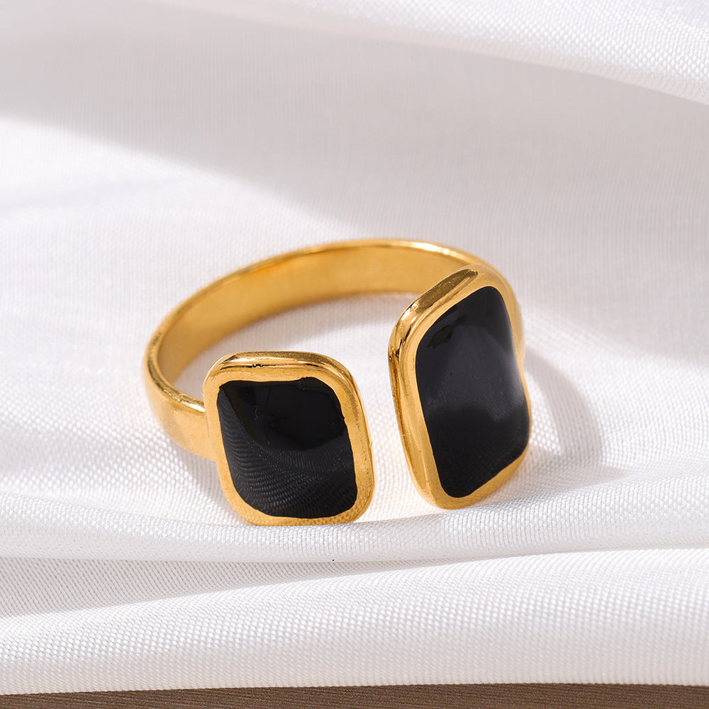 Fashion Simple Style White Dripping Round Ring
