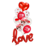 Red And White Love Printing Latex Event Party Balloons