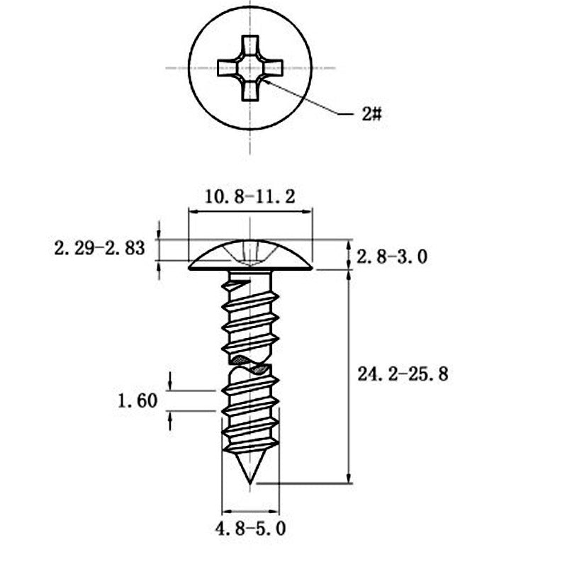 Stainless Steel Cross Big Head Self-tapping Screw Mushroom-shaped Haircut Round Head