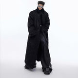 Mink Fur Coat Long Below Knee Plush Trench Coat