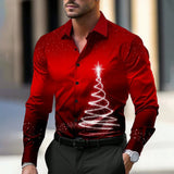 Мужская рубашка с длинными рукавами и принтом в гавайском стиле