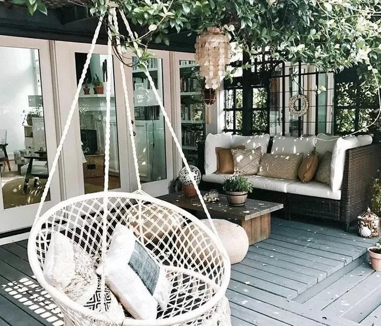 Nordic Style Round Hammock Outdoor Indoor Dormitory Bedroom Hanging Chair For Child Swinging Single Safety Hammock