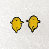 Dongmanli New Arrival Fashion Unique Designer Cute Enamel Fried Egg stud Earring For Women Gudetama Accessories