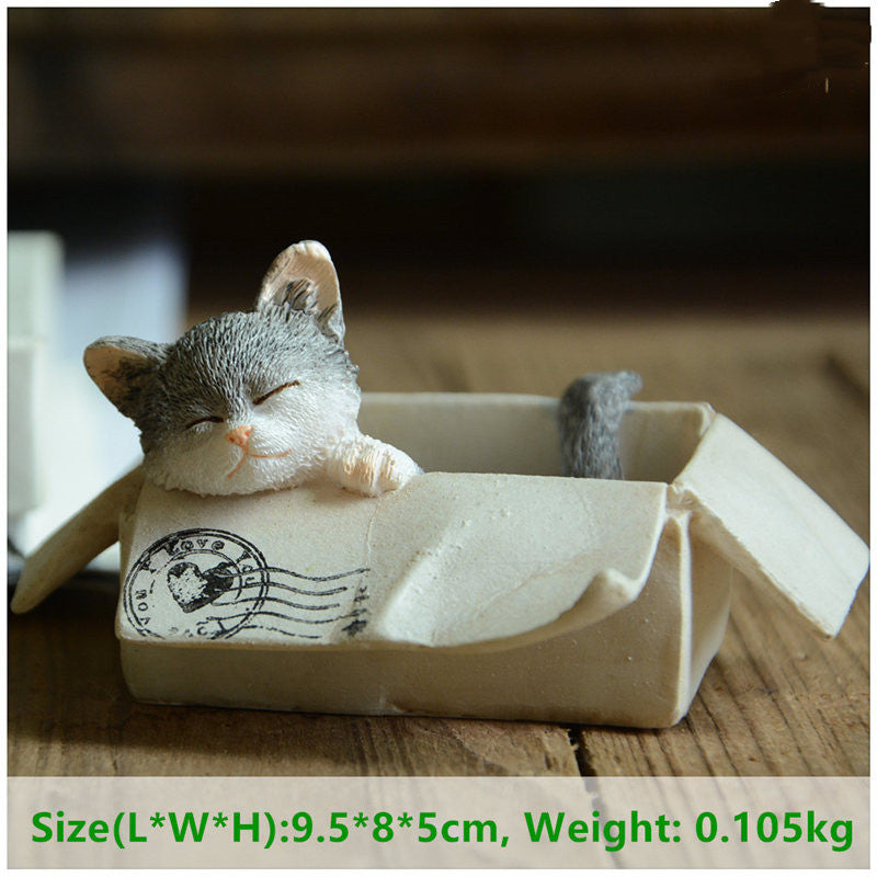 Simulation Cat Ornaments Car Interior Accessories Room Desktop Decoration Cute Dolls