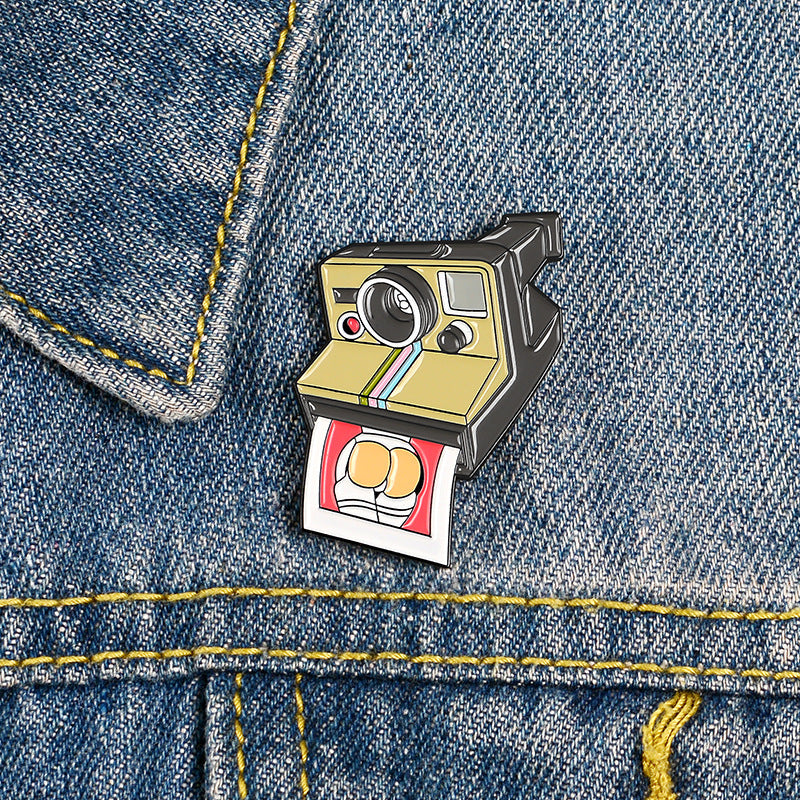 Cartoon camera photography funny brooch