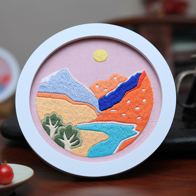 Embroidery Diy Handmade Material Package Hanging Painting Needlework Practice Bag
