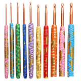 Knitting Tool Soft Ceramic Crochet Hook Aluminum Oxide Gold Leaf Handle
