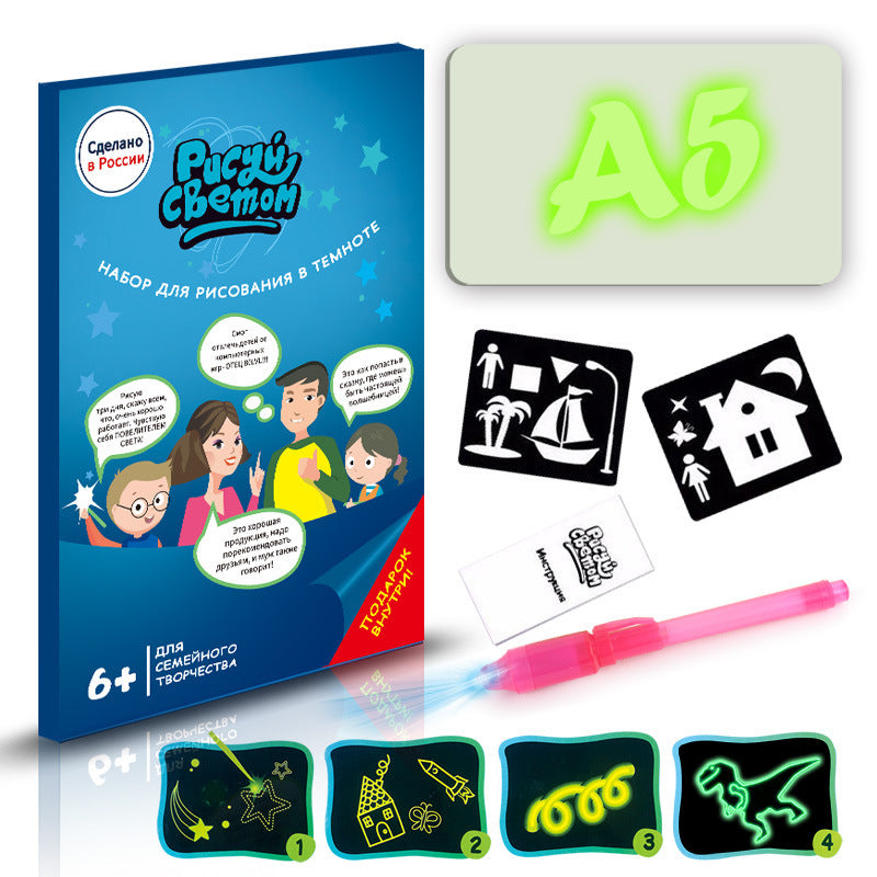 Бозичаҳои таълимӣ Pad Drawing 3D Magic 8 Effects Light Board Sketchpad