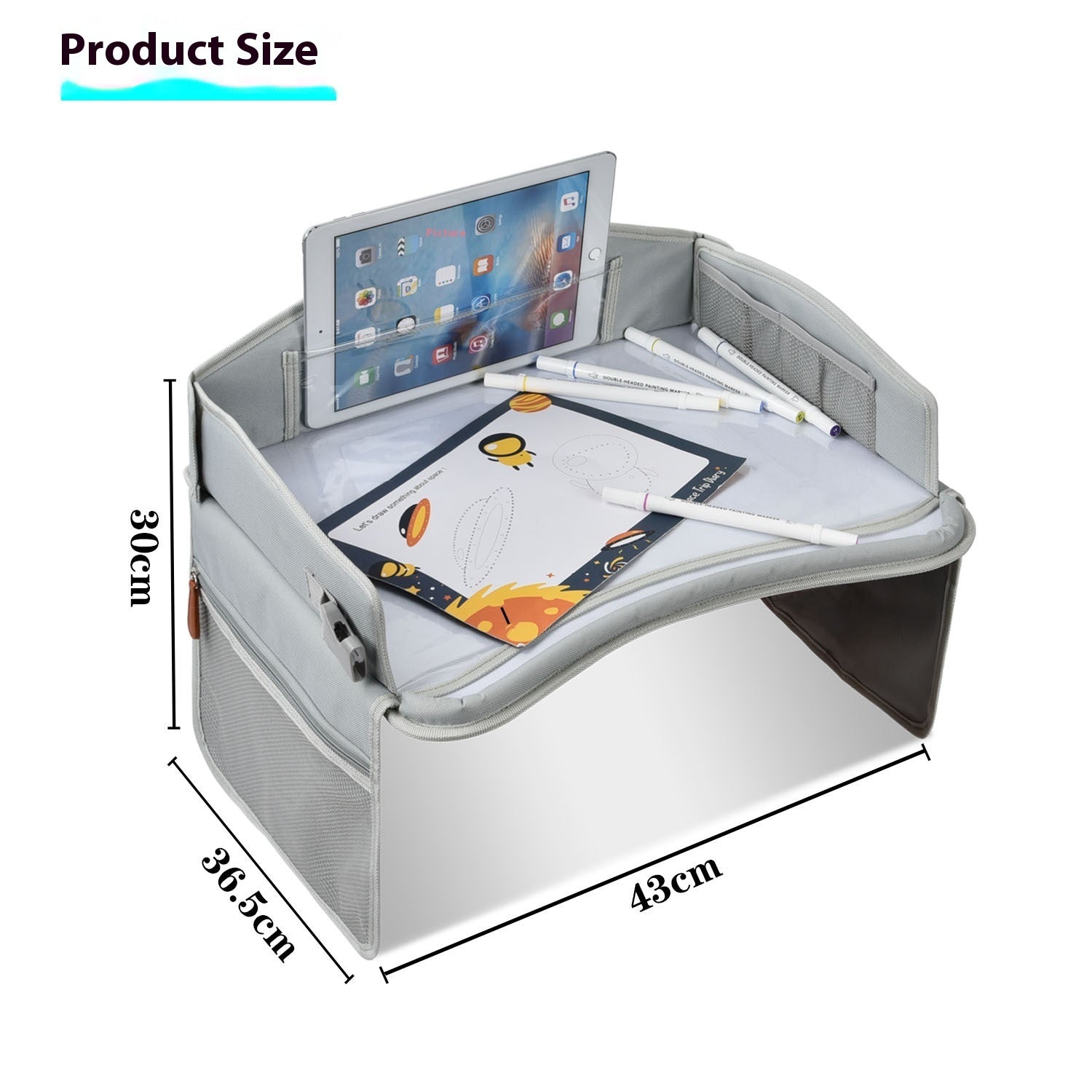 Car Safety Seat Tray Cart Meal Plate Game Student Drawing Bag