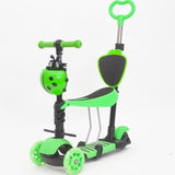 Three-wheeled Children's Scooter With Push Rod