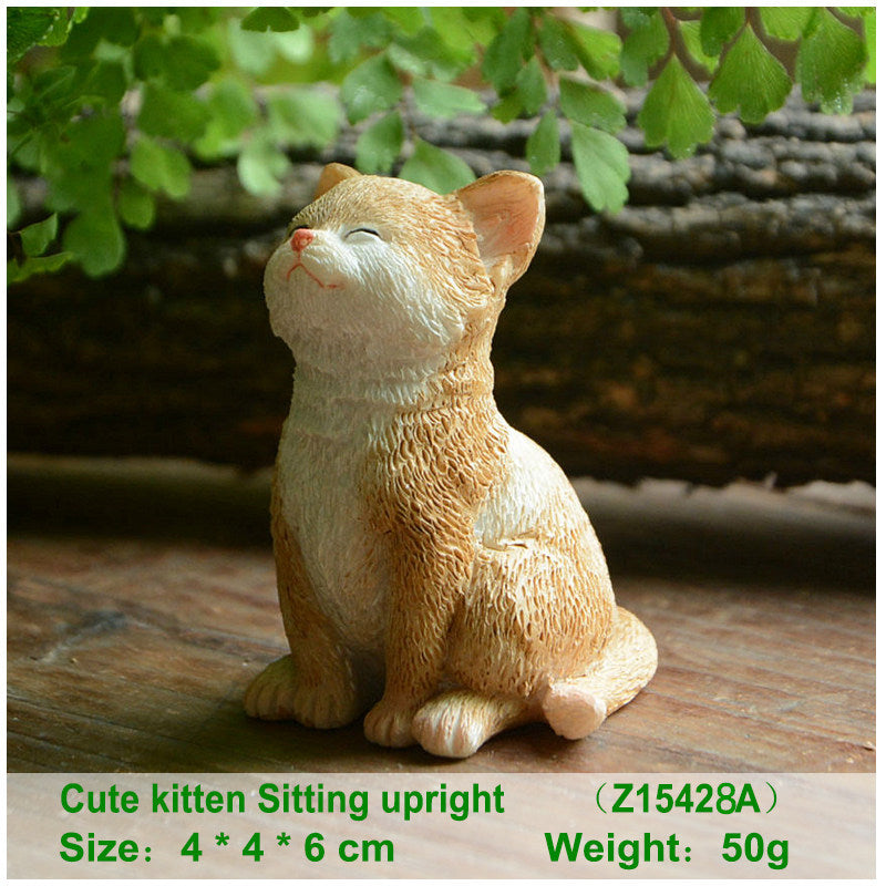 Simulation Cat Ornaments Car Interior Accessories Room Desktop Decoration Cute Dolls