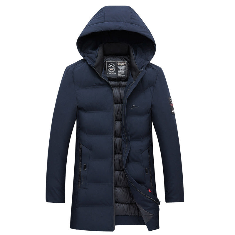 Thick Mid-Length Down Jacket Men's Loose Fit Jacket