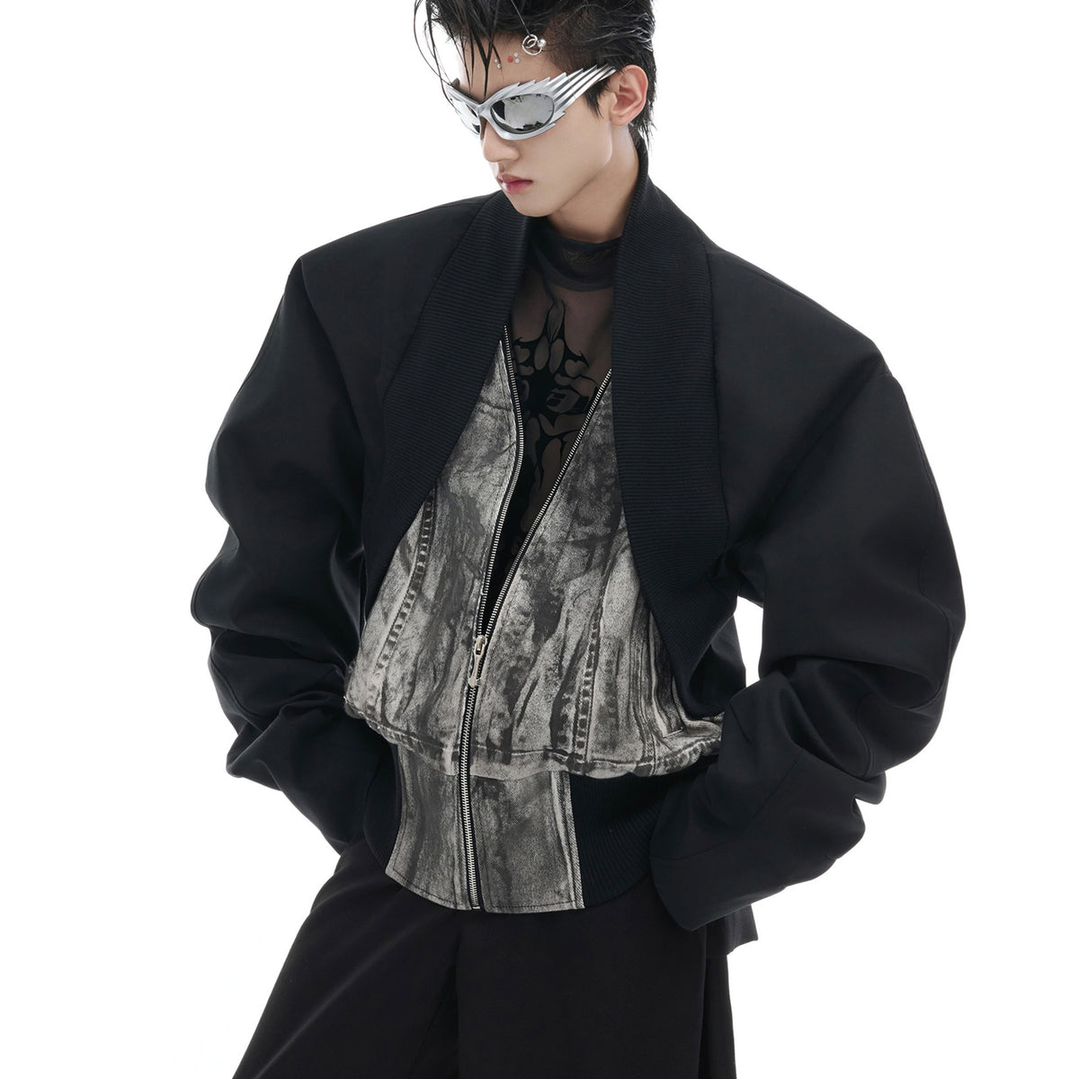 Deconstructing Fake Two-piece Design Jacket Jacket