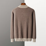 New Thickened Casual Sports Cashmere Men's Half Turtleneck Zipper Knitted Cardigan Suit