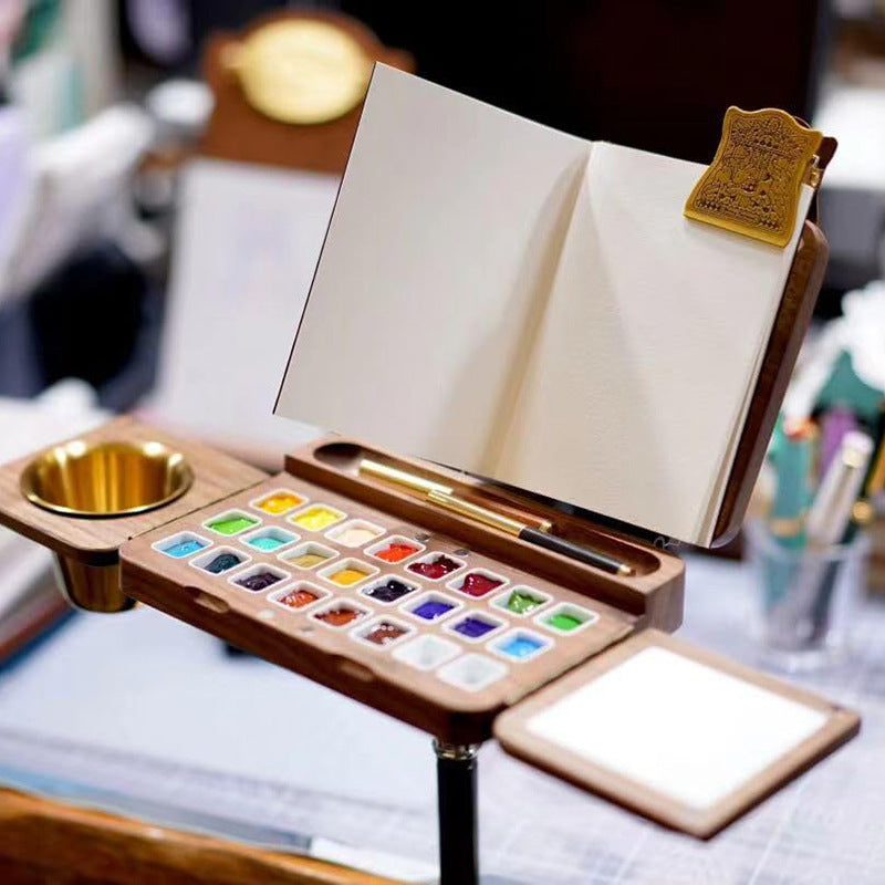 Tri-fold Watercolor Drawing Board Portable Travel Painting Box