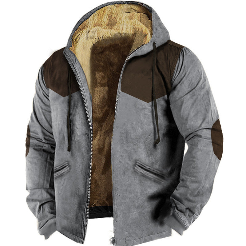 3D Printed Cotton Lined Hooded Jacket