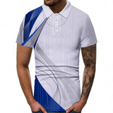 Men's Short Sleeve Button Down Lapel Polo Shirt