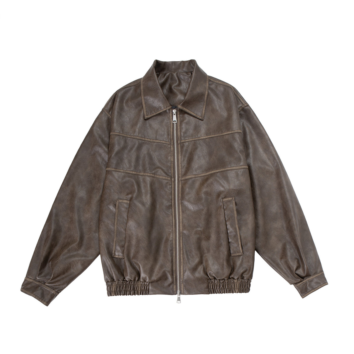 Lapel Motorcycle Pu Coat For Men