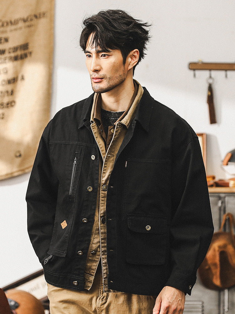 Retro Maillard Fishbone Workwear Jacket